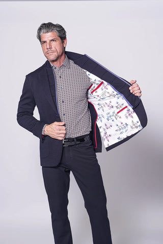 Masterson Waffle Knit Bibbed Sportcoat in Navy