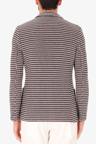 Reg Sport Coat in Blue and Taupe Knit