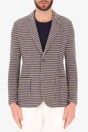 Reg Sport Coat in Blue and Taupe Knit