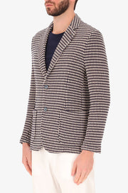 Reg Sport Coat in Blue and Taupe Knit