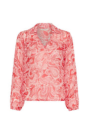 Nicholina Long-Sleeved Blouse in Black Mini-Grid Floral Print