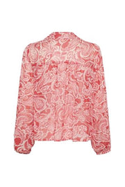 Nicholina Long-Sleeved Blouse in Black Mini-Grid Floral Print
