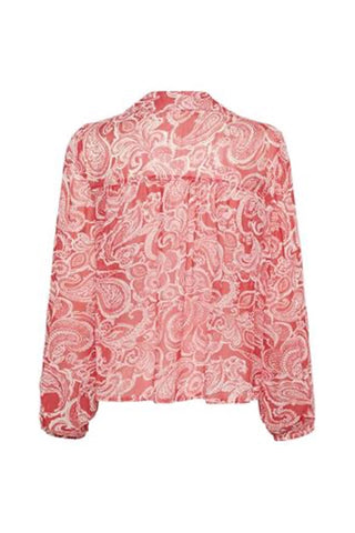 Nicholina Long-Sleeved Blouse in Black Mini-Grid Floral Print