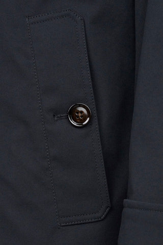 Water-resistant Cotton-mix Coat in Navy