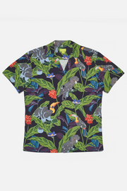 Tropical Bird Print Camp Shirt