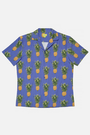 Wild Pineapple Print Camp Shirt
