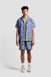 Wild Pineapple Print Camp Shirt