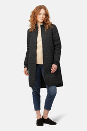 Long Quilted Jacket in Black