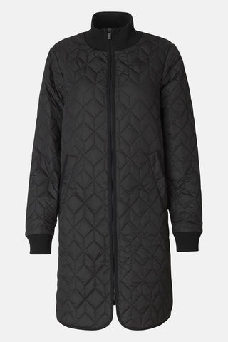 Long Quilted Jacket in Black