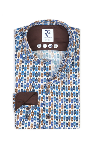 Long-Sleeved Shirt With Suitcase-Label Print