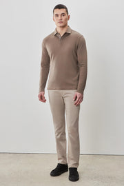 Long Sleeve Casual Polo Shirt in Multiple Colors