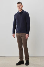 Long Sleeve Casual Polo Shirt in Multiple Colors