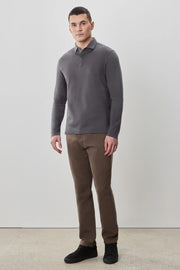 Long Sleeve Casual Polo Shirt in Multiple Colors