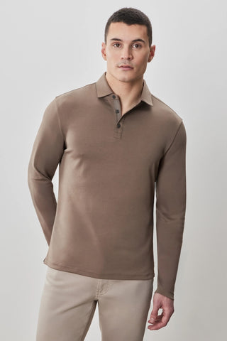 Long Sleeve Casual Polo Shirt in Multiple Colors