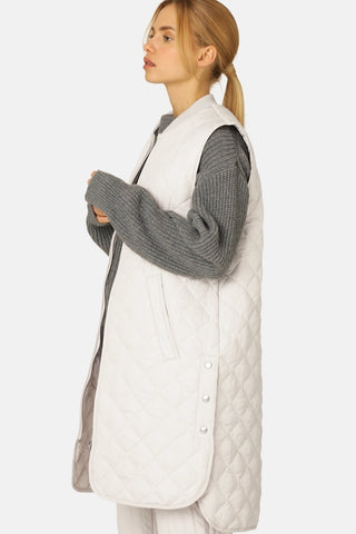 Long Diamond-Quilt Vest in 2 Colours