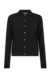 Relena Collared Cardigan in Black