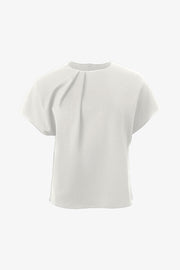 Cap Sleeve Top With Pleats at Neckline in 2 Colours