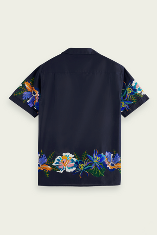 Retro Print Organic Cotton Camp Shirt
