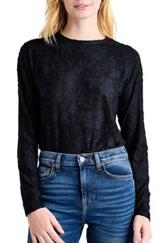 Cecelia Floral Long Sleeve Mesh Tee