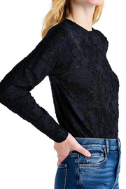 Cecelia Floral Long Sleeve Mesh Tee