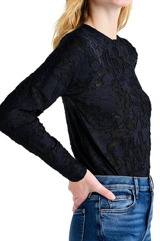 Cecelia Floral Long Sleeve Mesh Tee