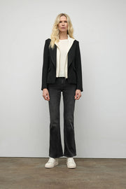 Blazer with Leather Patches and Removable Hoodie Insert