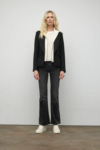 Blazer with Leather Patches and Removable Hoodie Insert