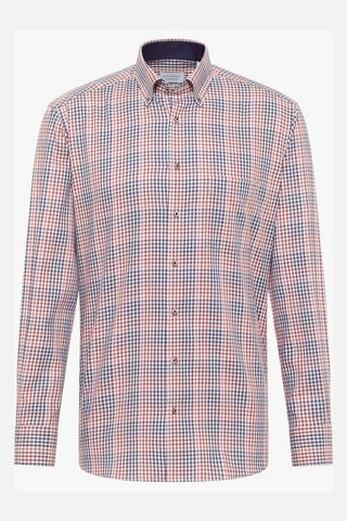 Long-Sleeved Micro-Check Sport Shirt in  2 Colours