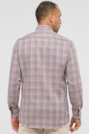 Long-Sleeved Micro-Check Sport Shirt in  2 Colours