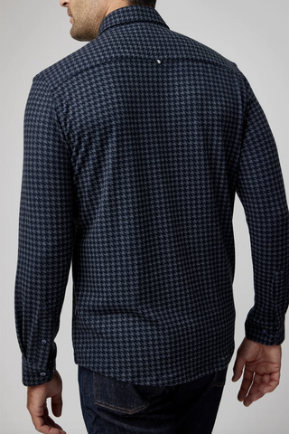 Long-Sleeved Houndstooth Jersey Shirt