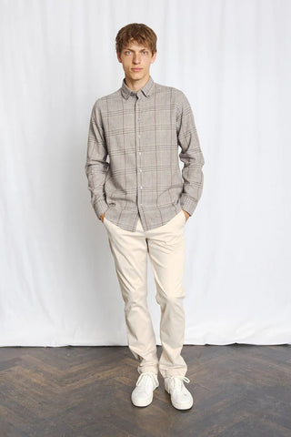 Tazul Long Sleeve Casual Shirt in Brown