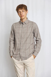 Tazul Long Sleeve Casual Shirt in Brown