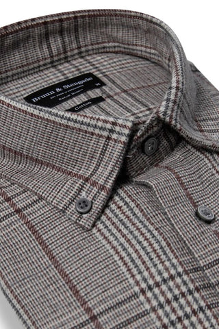Tazul Long Sleeve Casual Shirt in Brown