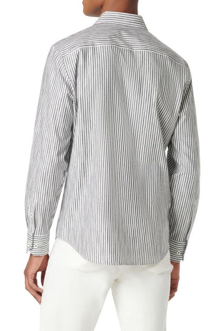 Axel Long-Sleeved Shirt in Distressed Asphalt Banker Stripe
