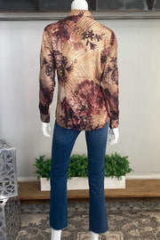 Large Floral Amber Print Long Sleeve Shirt
