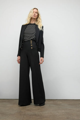 Wide Leg Sailor Pant in Black