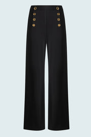 Wide Leg Sailor Pant in Black