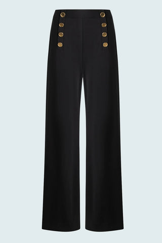Wide Leg Sailor Pant in Black