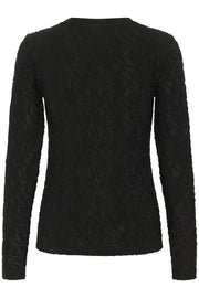 Zeverina Long Sleeve T-Shirt in Black Deep