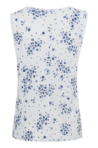 Rena Linen-Blend Knitted Tank Top in Oceania Mini-Floral