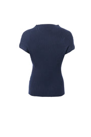 Cap-Sleeved Ribbed Pullover in 2 Colours