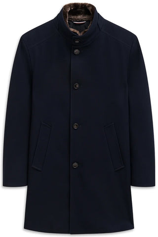 Single Breasted Coat in Navy