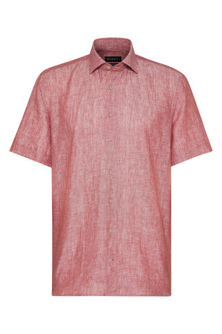 Short-Sleeved Sport Shirt in Coral