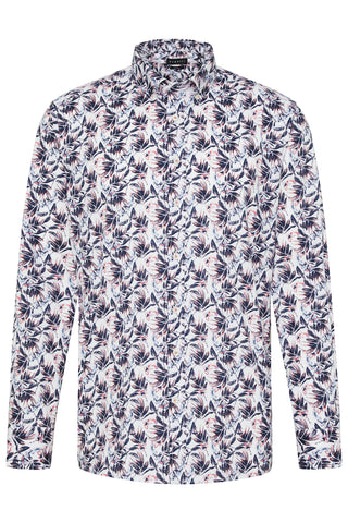 Long-Sleeved Sport Shirt in Multicoloured Tropical Print