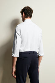 Long-Sleeved, Button-Down Sport Shirt in White