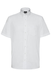 Short-Sleeved, Button-Down Sport Shirt in White