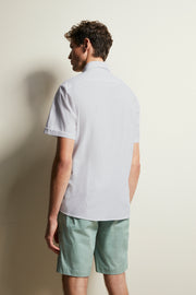 Short-Sleeved, Button-Down Sport Shirt in White