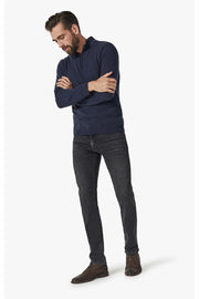 Cool Tapered-Legged Jeans in Dark Smoke Refined