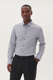 Trostol Geo-Print Sport Shirt in Dark Navy