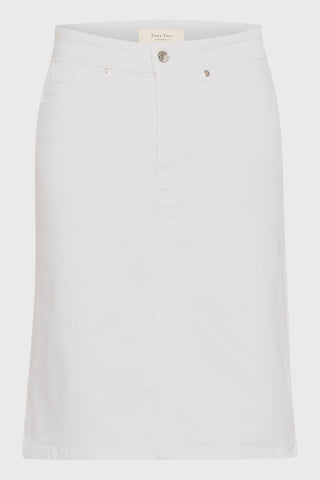 Leja Denim Skirt in Bright White